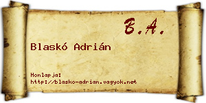 Blaskó Adrián névjegykártya